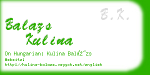 balazs kulina business card
